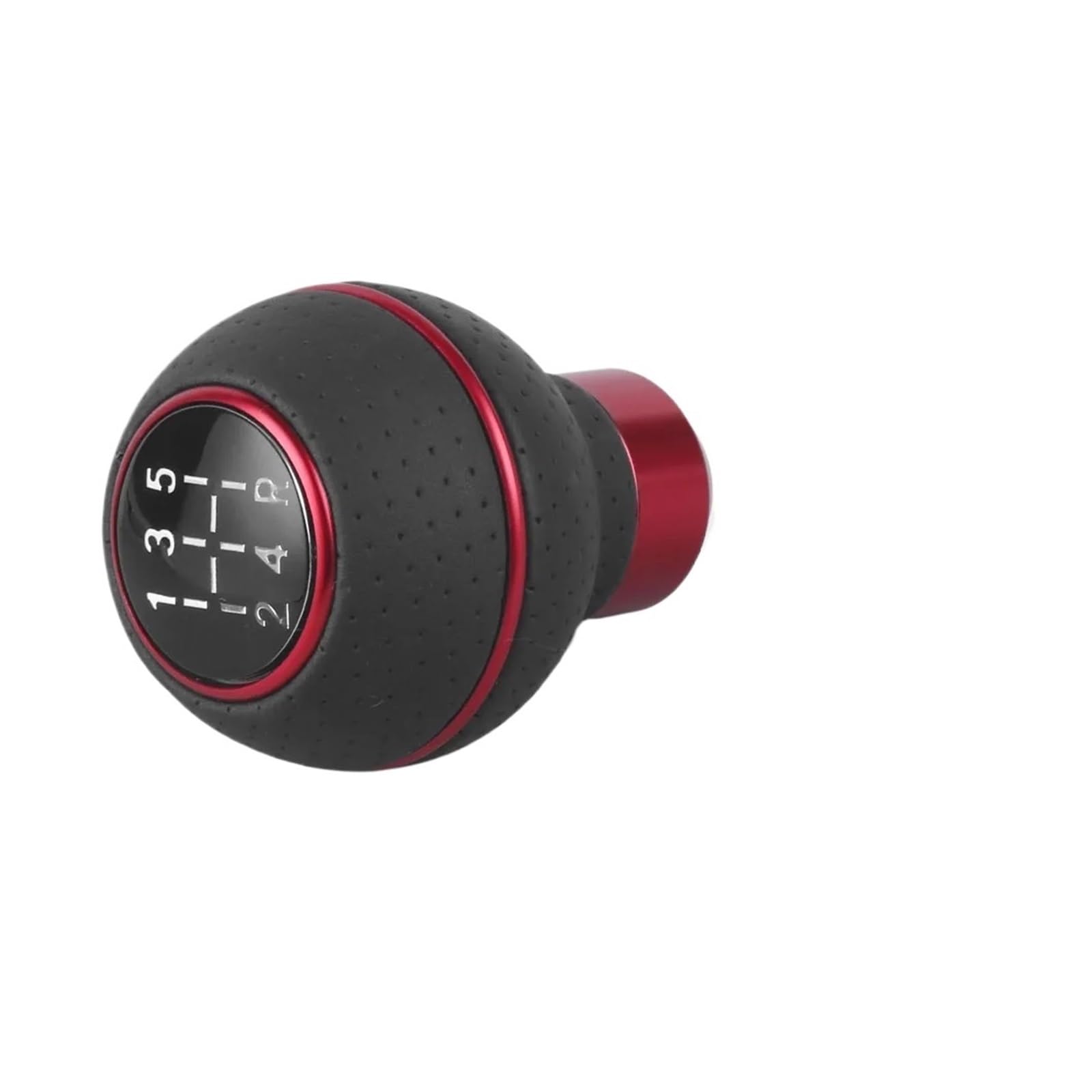 Jeocoai Red Car Gear Knob 5 For Speed Universal Leather＆Aluminium Car Gear Shift Knob For M8 M10 M11 M12(Red)