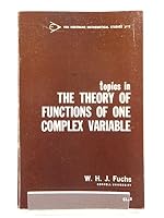 Topics in the Theory of Functions of One Complex Variable. B0000CO8FX Book Cover