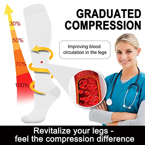 Image of Compression Socks for Women & Men(1 /3 /7 /8 PACK) - Best for Running,Medical,Nurse,Travel,Cycling-20-30mmHg
