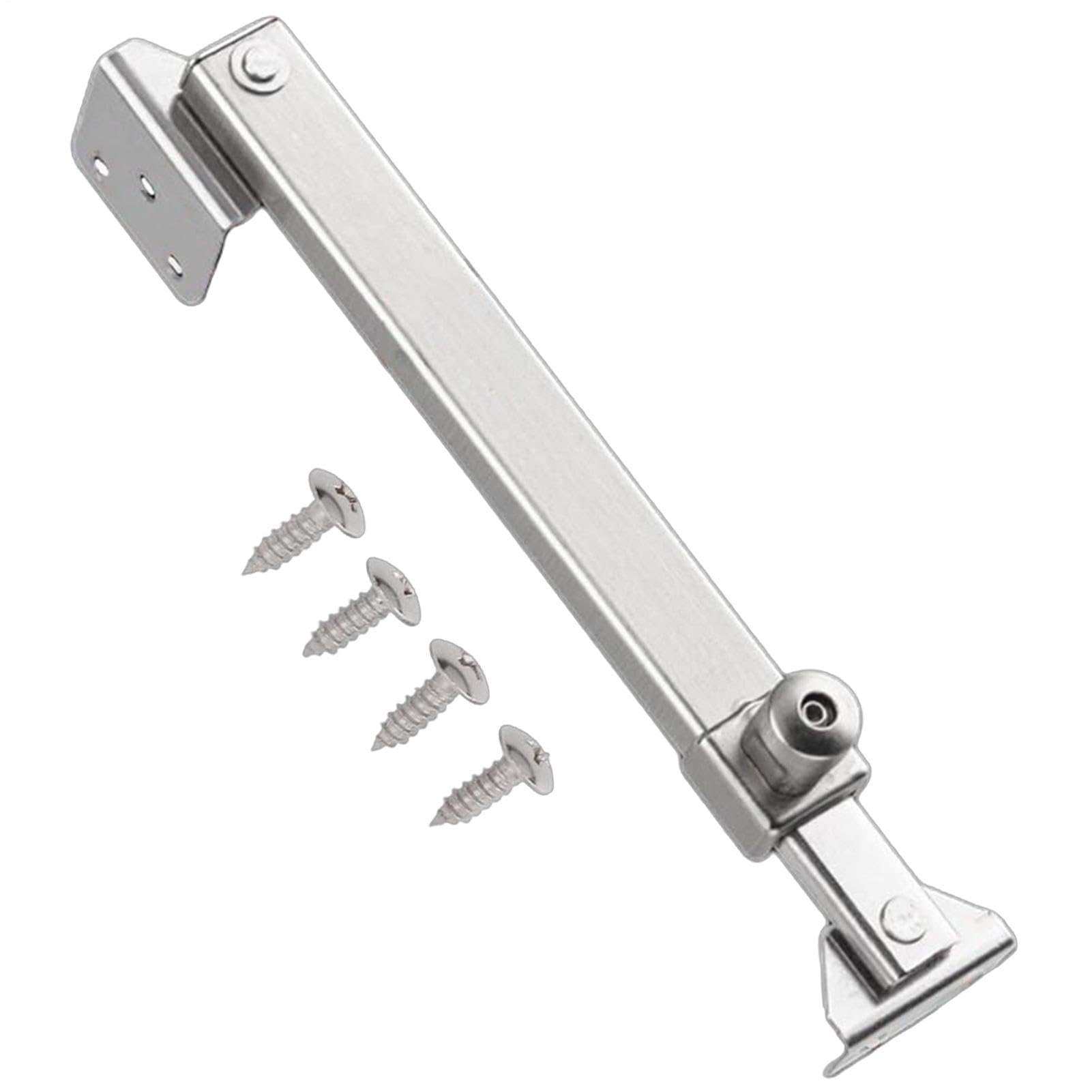 Stainless Steel Window Limiter - Casement Opening Restrictor, Fixed Position Stay | Aluminum Alloy Wind Brace, Childproof Safety Hardware with Adjustable Friction Arm