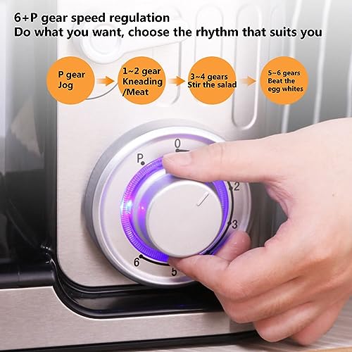 Electric Stand Mixers for Baking Food Mixer with Stainless Steel Bowl Standing Blender Mixers with Dough Hook, Whisk K-Beater Optional Meat Grinder and Juice Extracter Accessories 1000W (Size : 5L st - Image 6