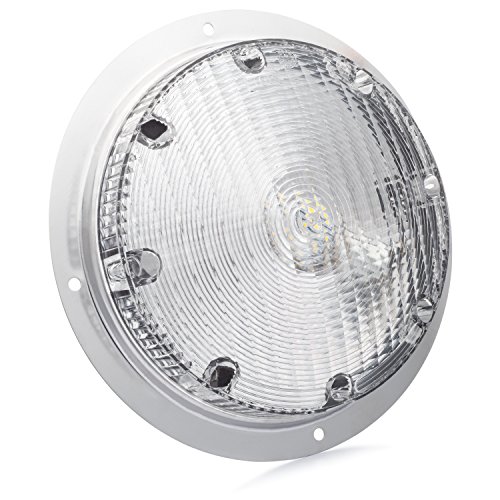 Lumitronics RV Trailer Camper 5th Wheel LED Round Surface Mount Scare Light, Mounting Gasket Included