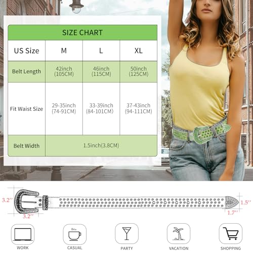 TINIDI Rhinestone Belt for Men Women Western Bling Heart Crystal Diamond Studded Leather Belts for Jean Pants4