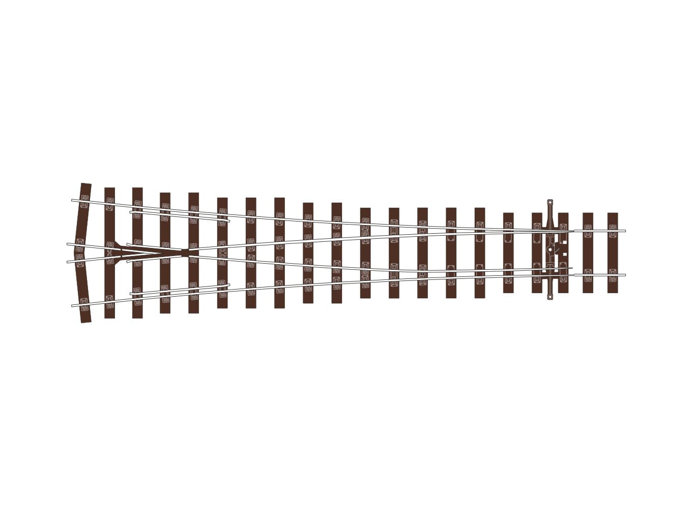 Peco SL-U1198 Streamline Bullhead Large Radius Y Turnout Point Code 75 OO Gauge