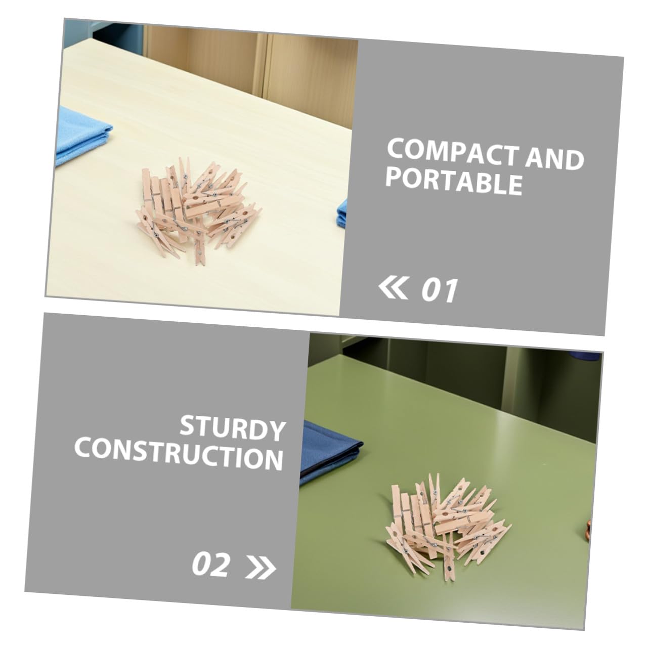 NUOBESTY 150 pezzi Mollette Bucato Legno Antivento Clip Multiuso per Foto e Vestiti Resistenti per Esterno e Interno per Calze e Biancheria Delicata