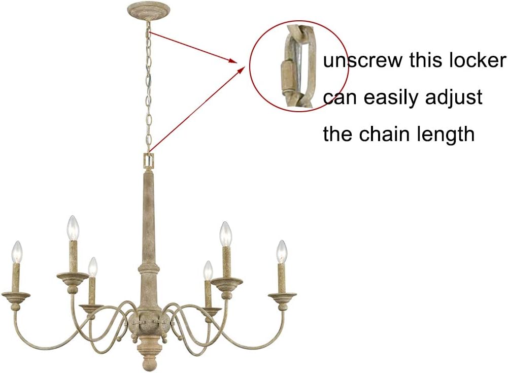 🔥 Cаѕhbасk uр tо 70% CLAXY 6 Lights Rustic Distressed Oak Wooden Straw Candle Chandelier