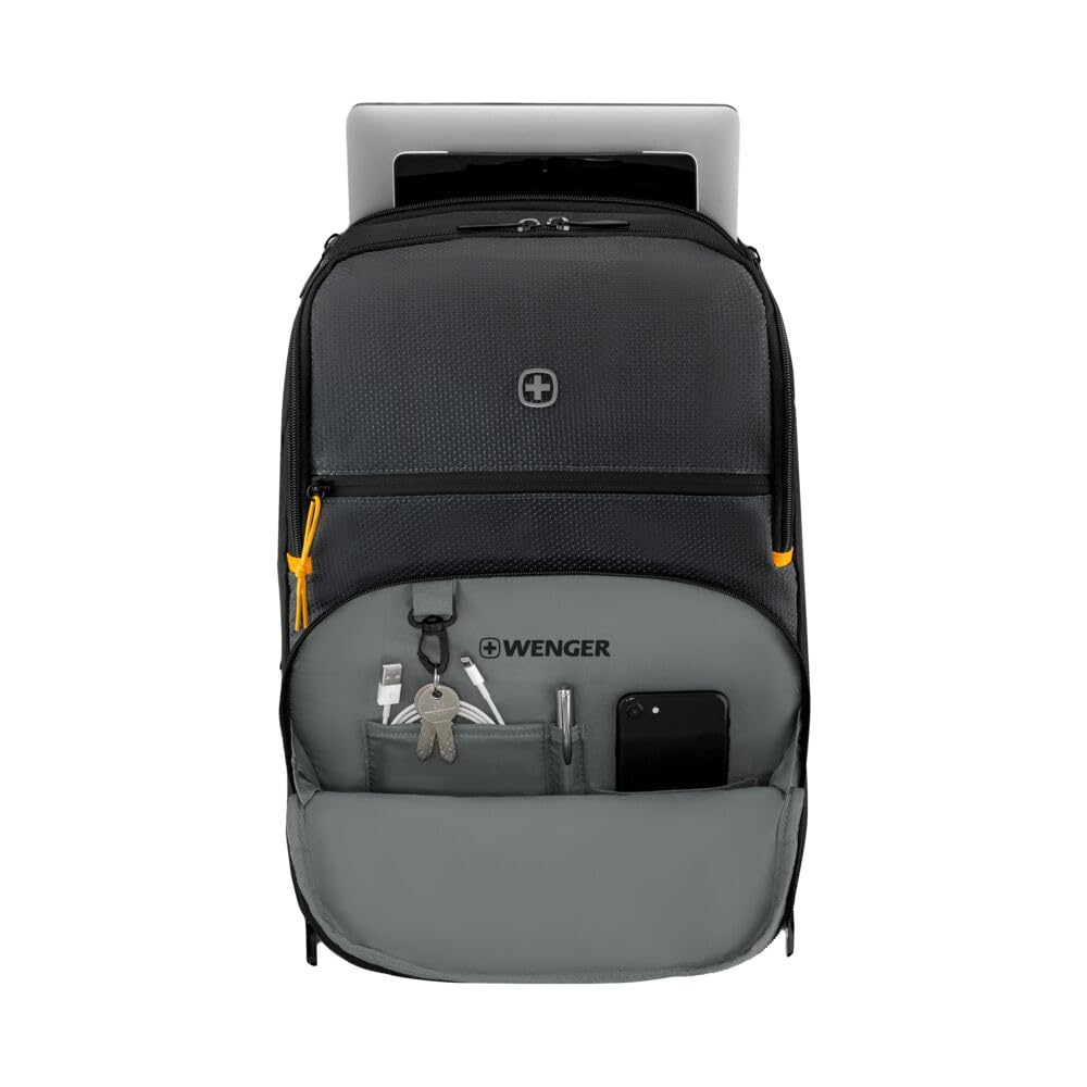 WENGER Move Mochila para portátil con compartimento para tableta, notebook de hasta 16", 22 l, mujer/hombre, negocios, universidad, escuela viajes, negro, 612570