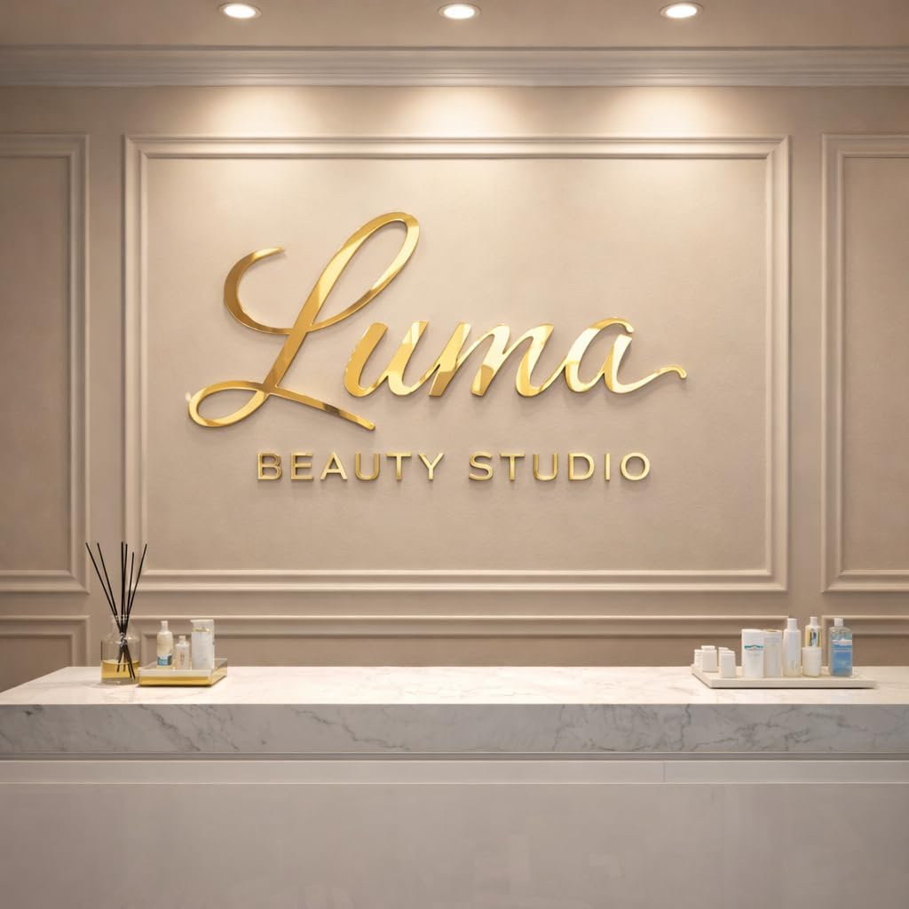 Custom Acrylic Business Logo Sign - Personalized 3D Laser Cut Acrylic Sign, Business logo for Wall, Storefront, Shop, Retail Store, Salon, Wedding, Studio, Office, Bar, Club, Restaurant, Company, Cafe, Home Décor