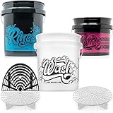 💀 WASH BUCKET, RINSE BUCKET: 5 GAL - ca. 20 Liter. WHEEL BUCKET: 3,5 GAL, ca- 12.5 Liter.