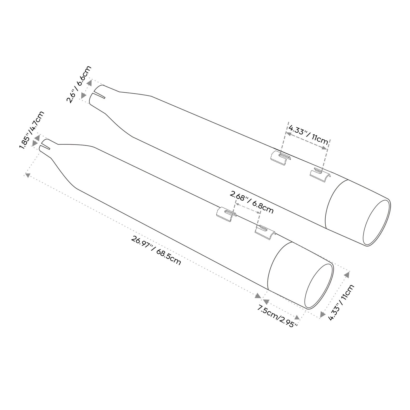 Tuyau D'échappement De Moto À Enfiler Mégaphone 4,33 Pouces pour Harley Touring Street Electra Glide Road King 2017 2018 2019 2020 2021 2022 2023