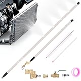 47' & 24' Radiator Cleaning Wand, 8-Piece Set- 4500 PSI Stainless Steel Dual Water/Air Radiator Cleaner with Valve Switch, Connector, Cleaning Brush and Sealing Tape for Cars, Trucks, Heavy Equipment