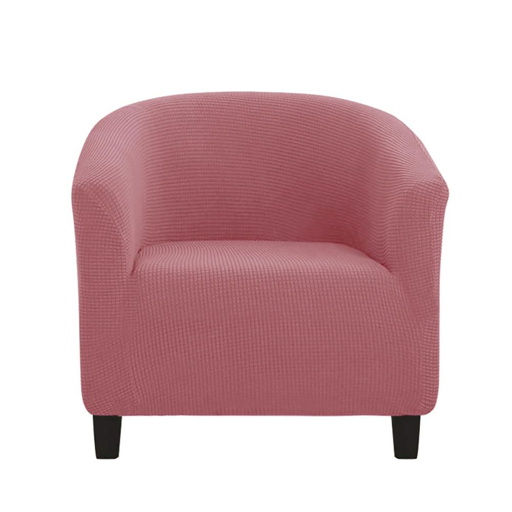 YeGang Tub Chair Covers 1 Piece, Bucket Chair Covers High Stretch Club Chair Covers Soft Armchair Slipcovers for Dining Living Room Office Reception (Dark Pink)