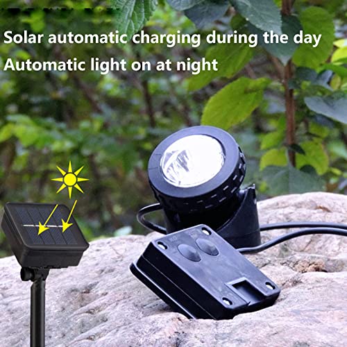 H Hijadel Solar Spot Lights Outdoor,Waterproof Solar Spotlight Pond Lights Led Landscape Spotlights,Underwater Security Lighting,Dark Sensing Auto On/Off Adjustable Lighting(White Light) #TOP4