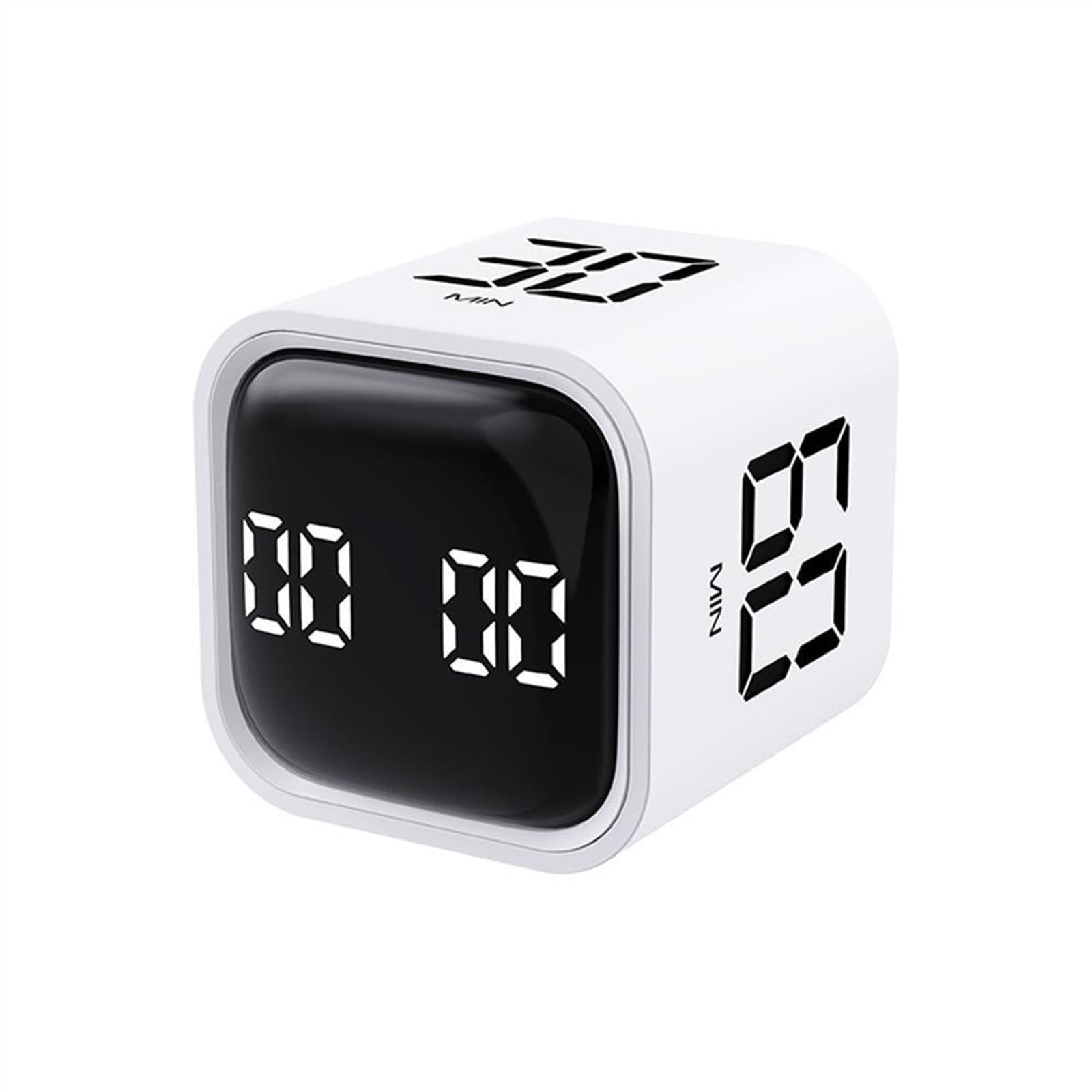 Timer con sensore di Rotazione, Timer Digitale, Conto alla rovescia Manuale, Sveglia, Cottura Meccanico, Doccia, Studio, cronometro(Blanc)