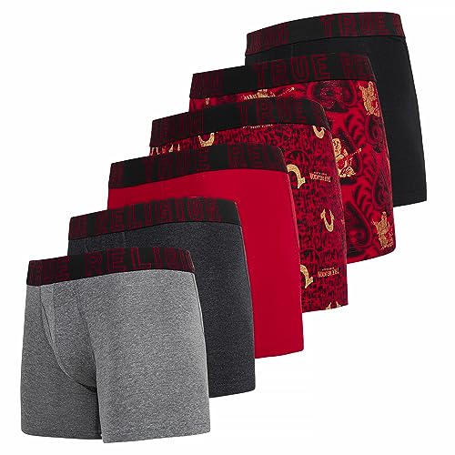 True Religion Mens Boxer Briefs Cotton Stretch Underwear for Men Pack of 6