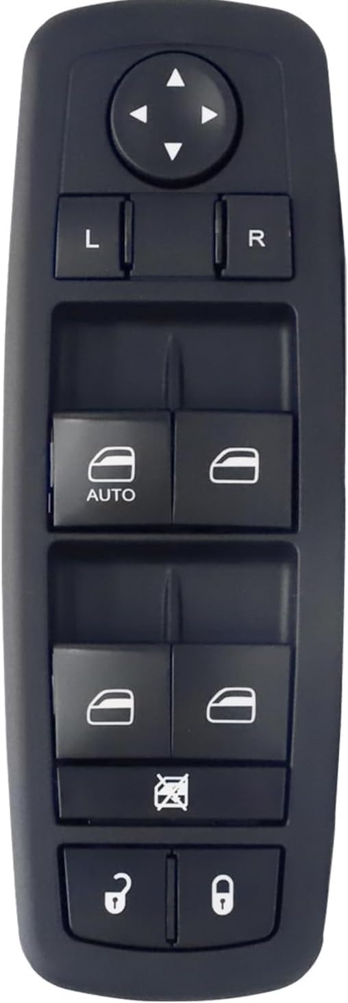 Front Driver Side Master Power Window Switch Door Lock Main Control Button Automotive Interior Trim Compatible with 2008-2012 Dodge Journey & Nitro, Jeep Liberty, RAM 1500/2500/3500 Replace 4602632AG
