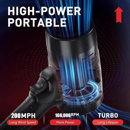 Image of Storm Jet Blower 2.0 Pro, 2026 Upgraded Cordless Leaf Blower 160,000 RPM 200 Mph, High-Power Blower, Portable Handheld Leaf Blower for Patio Cleaning, Lawn Care, Blowing Leaves (for Dewalt)