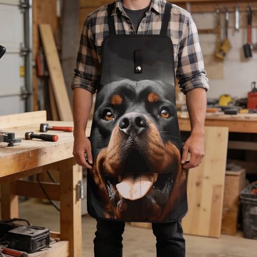 Delantal con diseño Rottweiler para taller, unisex miniatura 5