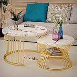 RIZIK STORE® Iron Frame Handmade 20.5' x 20.5' Round Coffee Table/Nesting Table/Side Table/Center Table with Engineered Wood Top for Living Room/Drawing Room/Balcony (White)