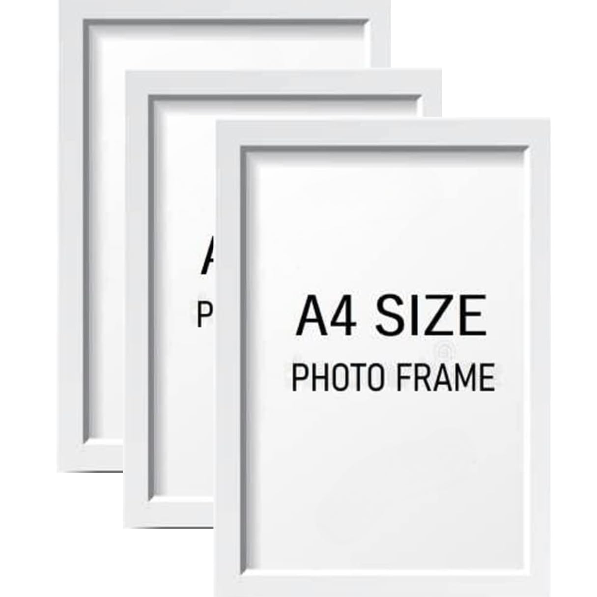 A4 Size Photo Frames – Wall & Tabletop Display, Lightweight Black Frame Khali Frame /A4 Size, 9X12inches (3, White)