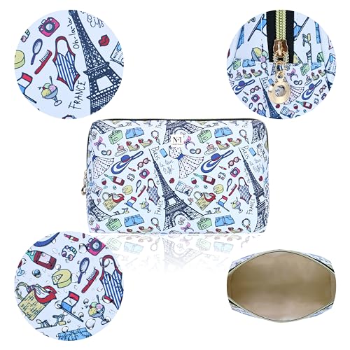 Image of NFI essentials Makeup Pouch Set of 3 Piece, Stylish Pouches for Makeup Accessories, Travel Pouch for Women, Cosmetic Pouch, Vanity Case, Jewellery Pouch, Toiletry Make up Bag