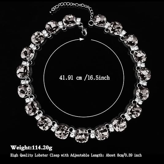 Crystal Statement Necklace Glass Crystal Collar Choker Necklace for Women Bridal Necklace Costume Jewelry Necklaces for Women - Image 2
