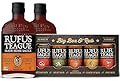 Rufus Teague Ultimate BBQ Gift Bundle for Men Who Love Grilling, Big Box O' Rub 5 Bold Dry Rubs & 2 Fiery Touch O’ Heat Premium BBQ Sauces