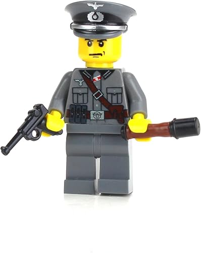 Miniatura 2 de Battle Brick Minifigura personalizada de oficial de la Wehrmacht coleccionable de la Segunda Guerra Mundial alemana
