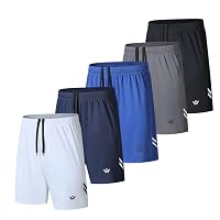 fovdtaa Confezione da 5 pantaloncini sportivi da uomo con tasche ed elastico in vita
