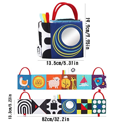 bebê macio | Livros bebê educativos alto contraste dobráveis para recé -nascidos - Brinquedos barrig