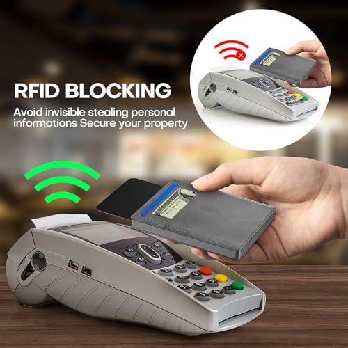 Minimalist Wallet for Men - Pop-up Wallet with Cash Pocket, RFID Credit Card Holder, Aluminum & Leather, Compact (Black)4