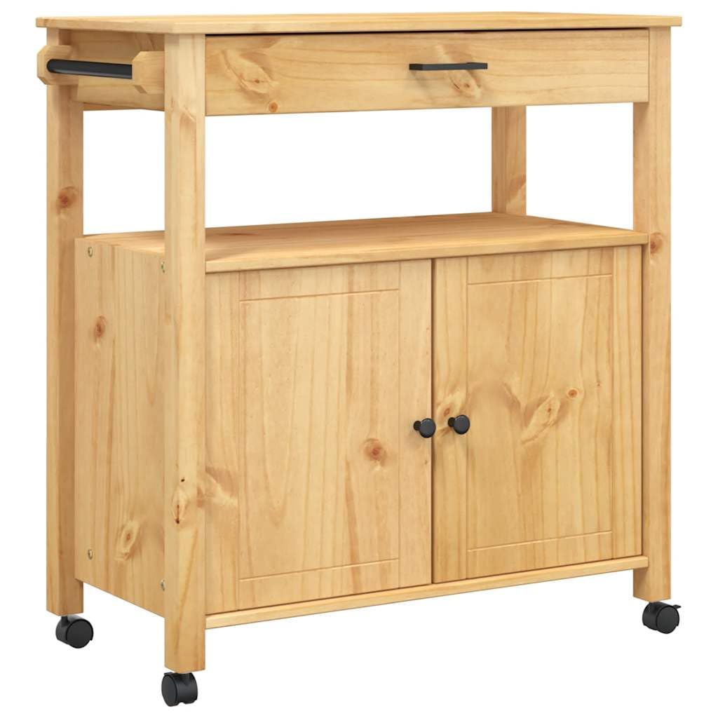 Carrello da cucina Monza, 84 x 40 x 88,5 cm, in legno massello di