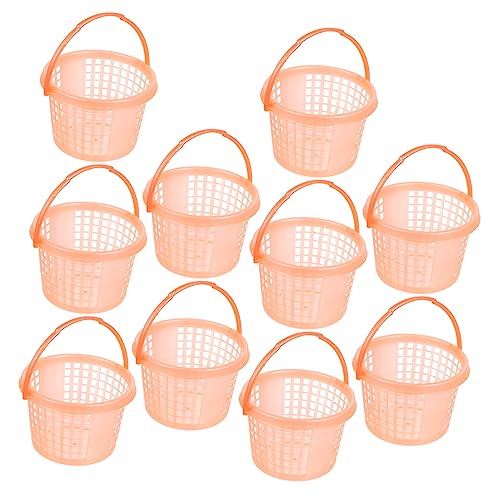 MUCKLILY 10Pcs Plastic Baskets for Home Storage Multi Purpose Tote Baskets for Fruits Vegetables and Bathroom Items Sturdy and Safe Design Random Color