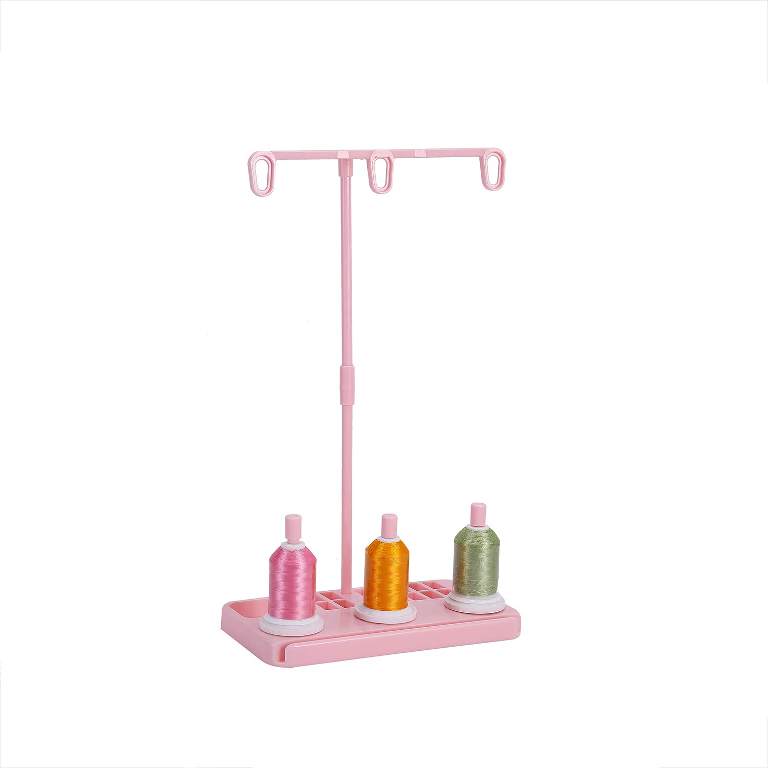 YICBOR Three Spool Embroidery Thread Stand Thread Holder Blue Pink Purple White Four Color for Choose (Pink)
