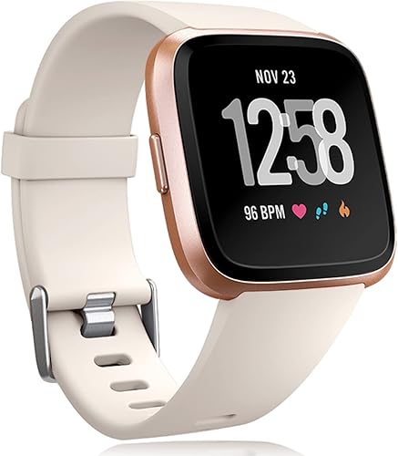 Wepro Correa compatible con correas Fitbit Versa 2 para mujeres y hombres, correa suave compatible con bandas Fitbit Versa, correa deportiva Beige