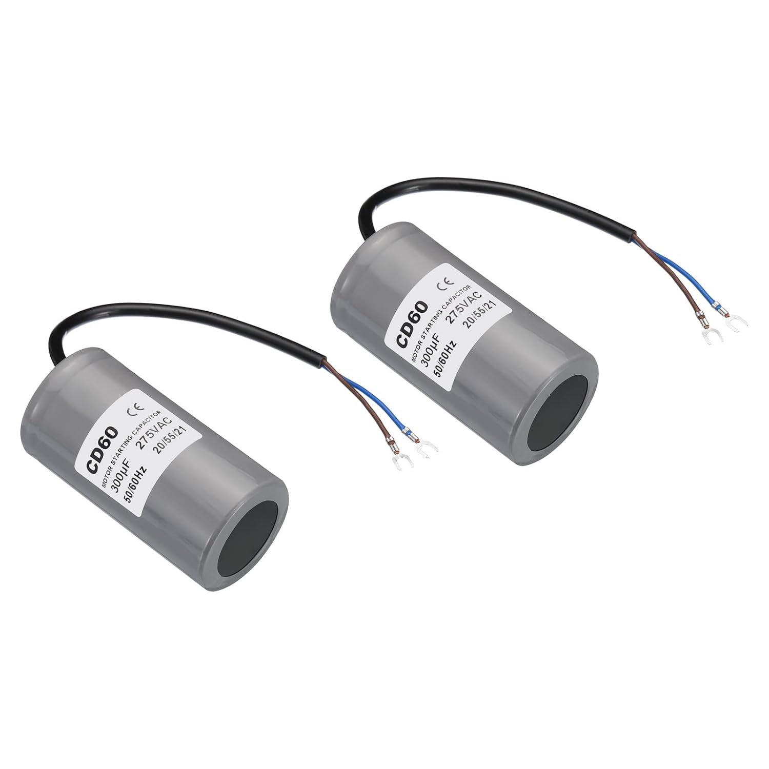 PATIKIL CD60 Running Capacitor, 2 Pack 350uF 275V 2 Wires 50/60Hz Motor Starting Capacitor 100x50mm for Air Compressor Motor Starts Running