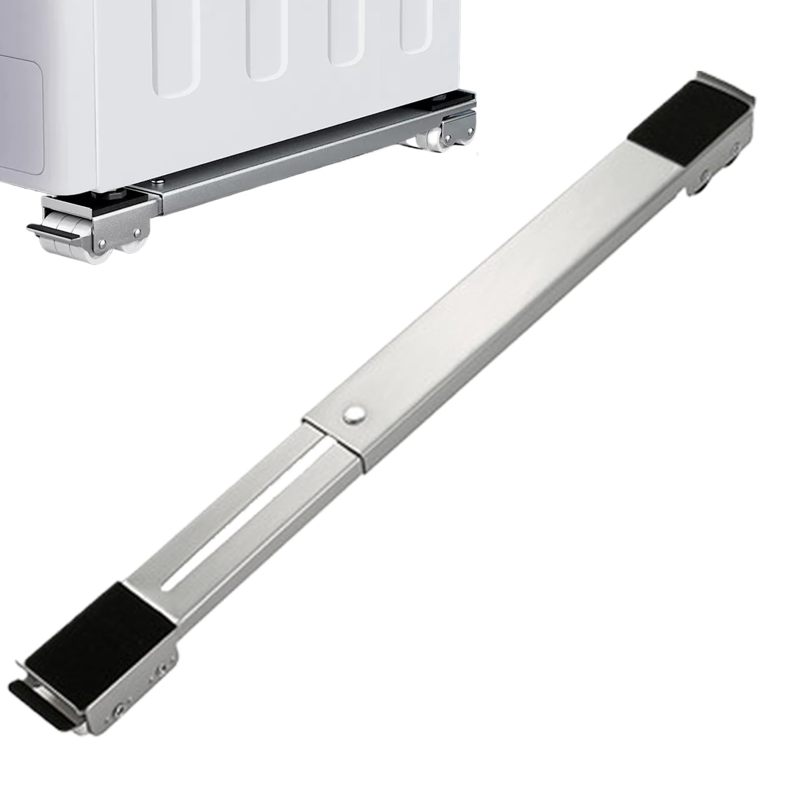 Robuste Geräterollen – ausziehbarer Möbelgleiter, verstellbare Waschmaschinenständer-Räder mit feststellbaren Rollen, Universal-Gerätebasis für Waschmaschine, Trockner, Kühlschrank