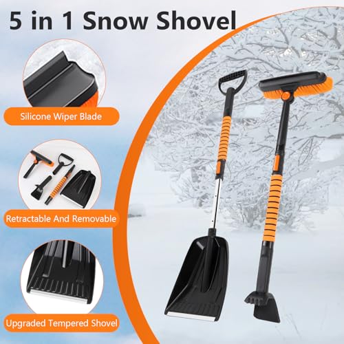 WODHMIEY Car Snow Shovel, Extendable Snow Brush with 360° Rotating Brush, Effortless Ice Removal Shovel for Truck SUV, Snow Shovel for Labor - Saving Snow Removal by WODHMIEY - Image 2
