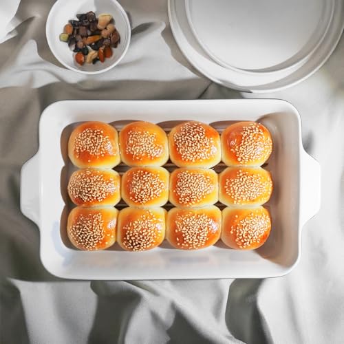 Image of DOWAN 9x13-Inch Casserole Dishes for Oven, Ceramic Baking Dish, Large Lasagna Pan Deep, 4.2 Quarts Baking Pan with Handles, for Casserole, Bakeware, Lasagna, Home Kitchen Gift, Black