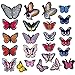 Ruluti 24pcs De Mariposa del Applique del Remiendo del Bordado De Parches De Planchado Es Adecuado para Bricolaje De Camiseta De Chaqueta De Zapatos De Coser Sacos Decoración