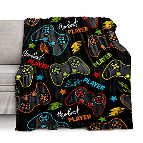 lirs Bedding Gaming Throw Blanket 60 x 50 Super Soft Fleece Gamer Gift for Couch Sofa for for Kids Boys Teens Video Game (MT-A11 60x50)