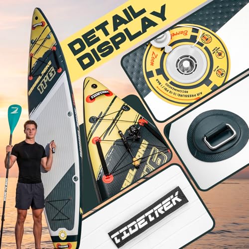 Image of 11'6 inch Inflatable Stand Up Paddle Boards, Premium SUP Accessories, Non-Slip Comfort Deck for Youth & Adults