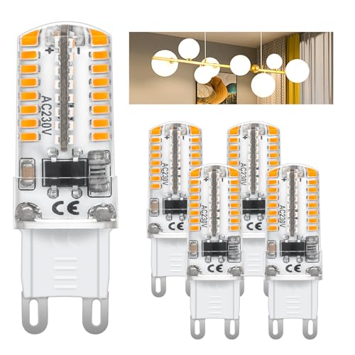 I SHUNFA G9 Bombillas LED 3000 Kelvin Luz Blanca Cálida 2.5W 2.8W 210LM Reemplazo Para 25W 28W Bombilla Halógena AC220V Ahorro De Energía LED Bombilla Pequeña (5 Piezas)