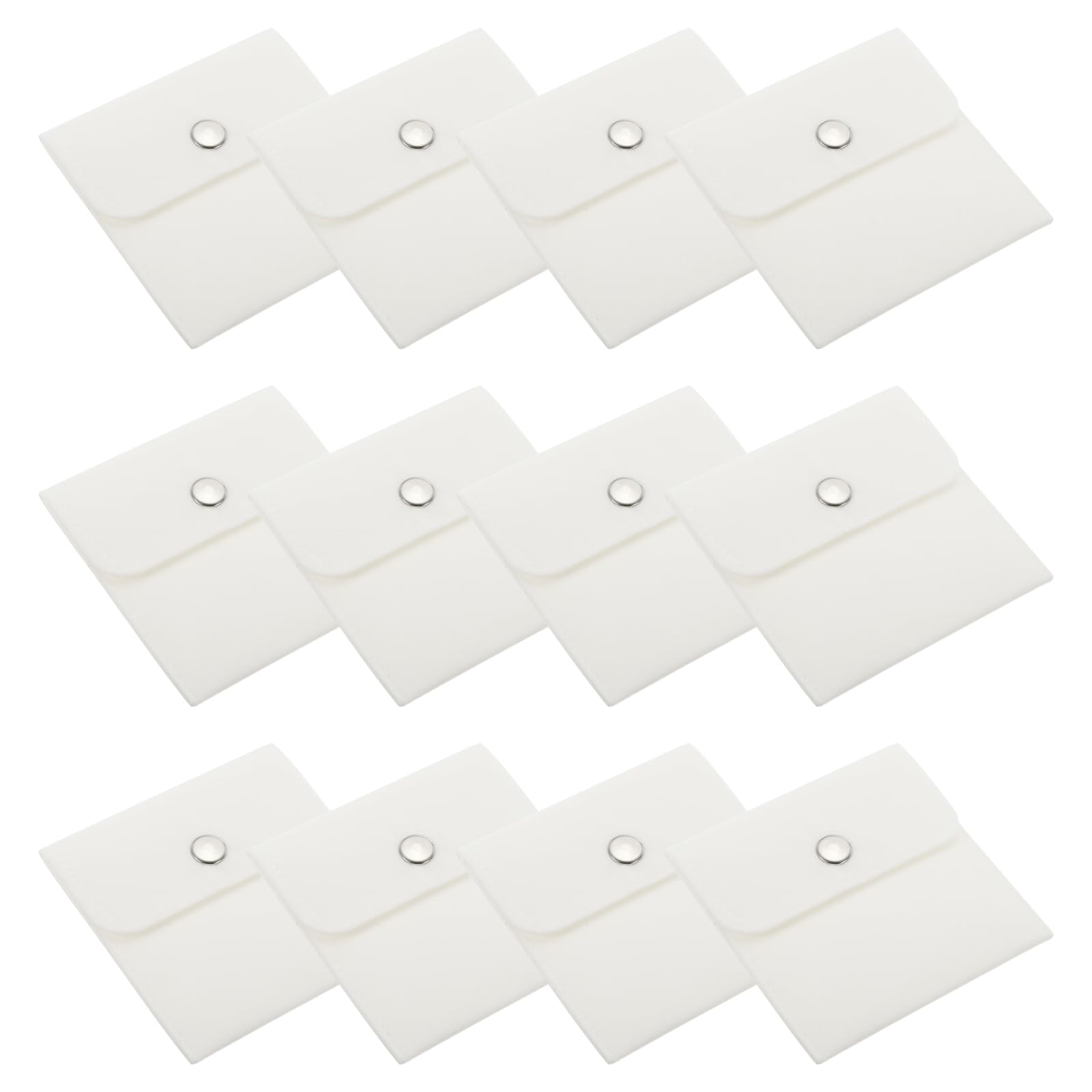 Bolsas de joyería de 4x4 pulgadas de terciopelo portátil para almacenar aretes y relojes blancos