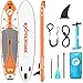Exprotrek Stand Up Paddle Board - Tavola SUP gonfiabile - Set completo per Stand Up Paddling - Spessore 6'' - Adatta a tutti i livelli di difficoltà - Pagaia in Alluminio e Accessori