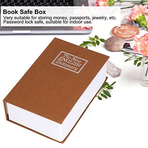 Cofre para Livros, Cofre Em Forma de Livro Pequeno Em Metal para Uso Doméstico para Estante (Marrom)