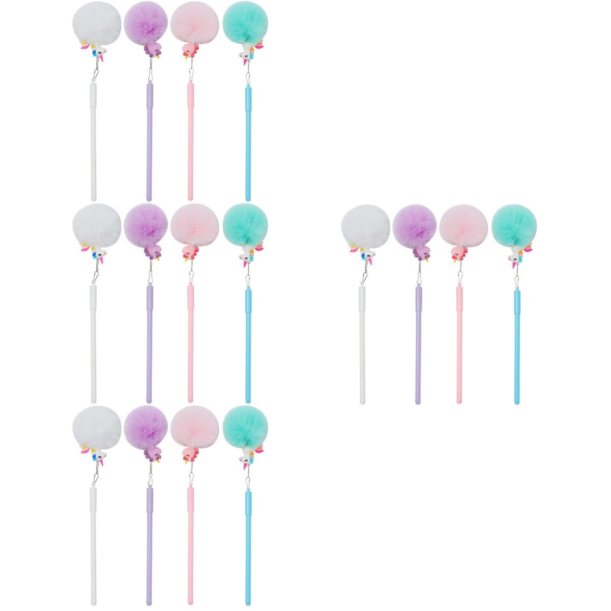 Ciieeo 16pièces Stylos à Encre Kawaii Lot De Stylos à Dessin Avec Pompons Colorés Outils Écriture Pour Étudiants Filles Et Garçons Fournitures Scolaires Amusantes Pour École Et