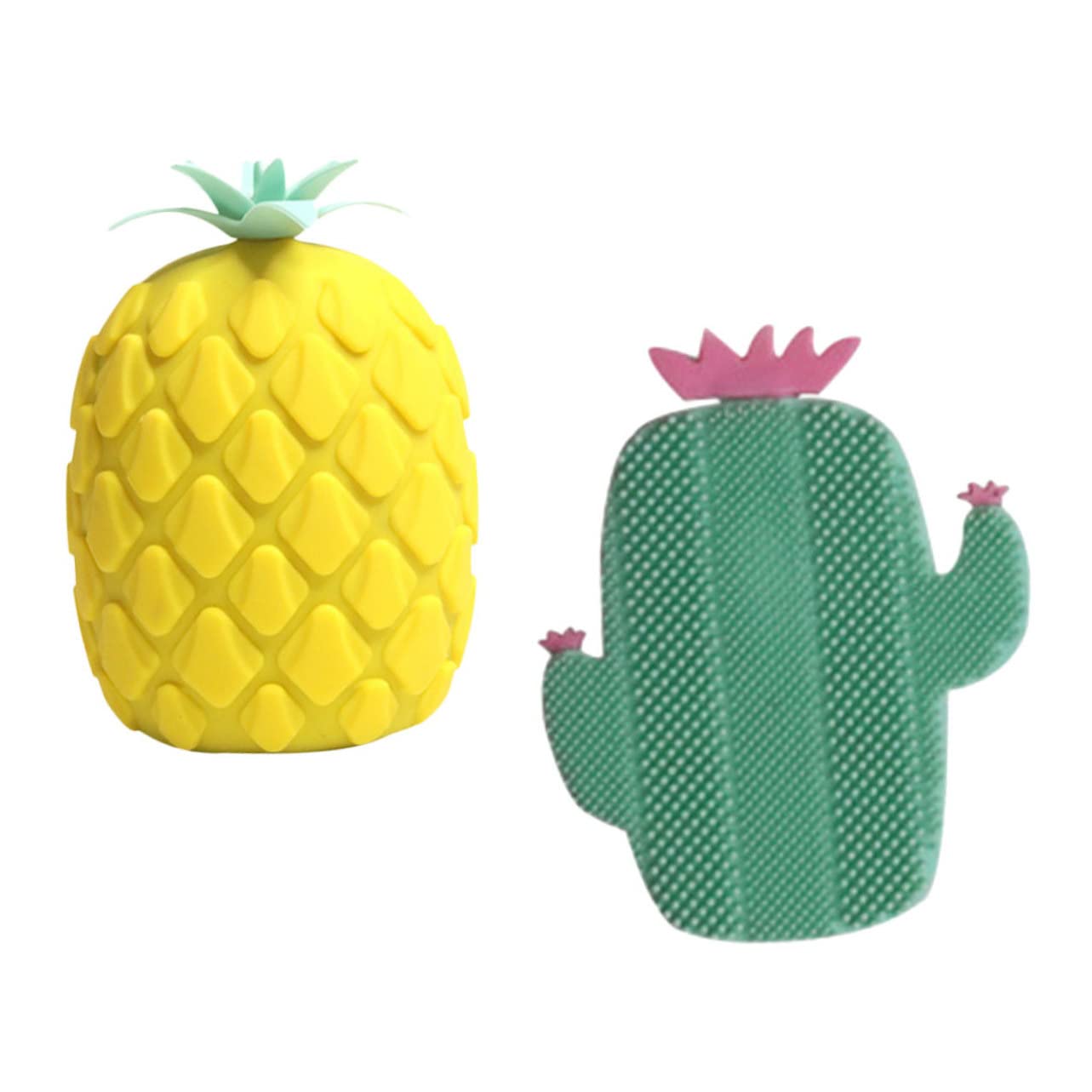Healeved 3 Piezas 1 Cepillo de baño de silicona Cepillo facial depurador de lavado de cuerpo cepillo de ducha bolas baño esponja baño depurador de baño cepillo de lavado masaje Piña bebé