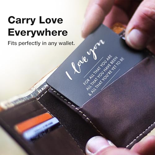 I Love You Wallet Card – Engraved Keepsake for Him or Her, Durable Metal Wallet Insert, Sentimental Love Note for Anniversary, Birthday, or Any Occasion4