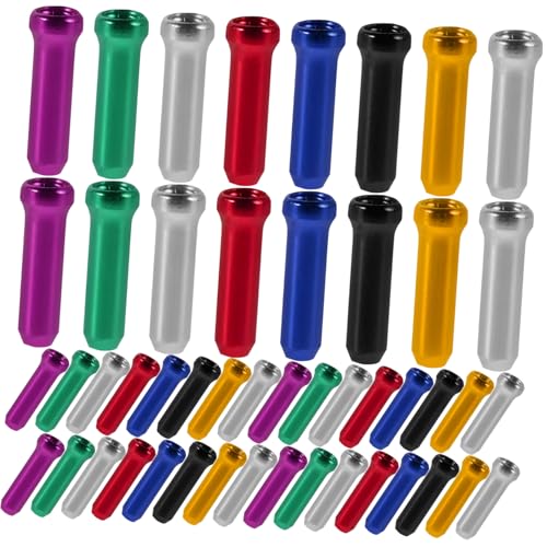 Abaodam 80pcs Bike Brake Cable End Caps Aluminum Alloy Crimps for Gear Brake Systems Easy Installation Compatible with Various Models Stylish Design for Enhanced Performance